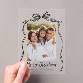 ヴィンテージブラックボウメリークリスマスフォト アクリル招待状 (インサイチュ (ポータブル))