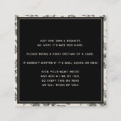 ヴィンテージブラックボタニカルフローラブックスフォーベビーシック スクエア名刺 (裏面)