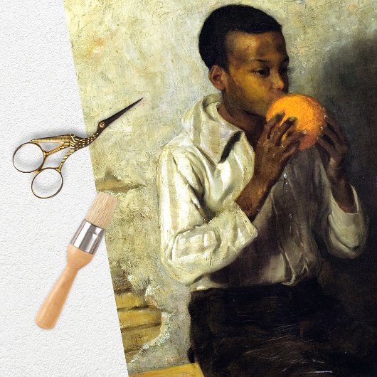 ヴィンテージブラックボーイオレンジティッシュペーパー 薄葉紙