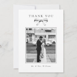 ヴィンテージブラックボーフォトフラッ結婚ト サンキューカード