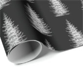 ヴィンテージブラックミニマルスプースのメリークリスマス ラッピングペーパー (ロールコーナー)