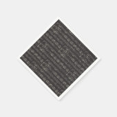 ヴィンテージブラックミュージックノートパターンミュージシャン スタンダードカクテルナプキン (角)