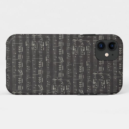 ヴィンテージブラックミュージックノートパターンミュージシャン Case-Mate iPhoneケース (裏面(横))