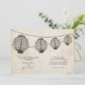 ヴィンテージブラックランタンズ結婚式招待状 招待状 (スタンド正面)