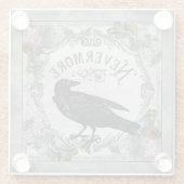 ヴィンテージブラックレイヴンネバーモアハロウィーン ガラスコースター (裏面)