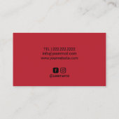 ヴィンテージブラックレッドフローララインアート美しいサロンスパ 名刺 (裏面)