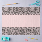 ヴィンテージブラックレースデクページティッシュペーパー 薄葉紙 (クラフト)