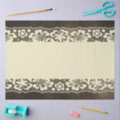 ヴィンテージブラックレースデクページティッシュペーパー 薄葉紙 (クラフト)