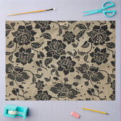 ヴィンテージブラックレースデクページティッシュペーパー 薄葉紙 (クラフト)