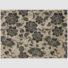 ヴィンテージブラックレースデクページティッシュペーパー 薄葉紙