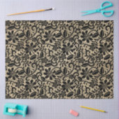 ヴィンテージブラックレースデクページティッシュペーパー 薄葉紙 (クラフト)