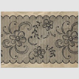 ヴィンテージブラックレースデクページティッシュペーパー 薄葉紙