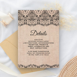 ヴィンテージブラックレースバ素朴ーラップ詳細 エンクロージャーカード