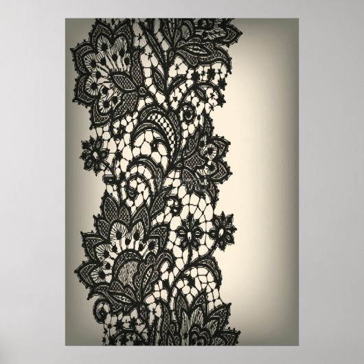 ヴィンテージブラックレースピンクベージュパリポスター ポスター (正面)