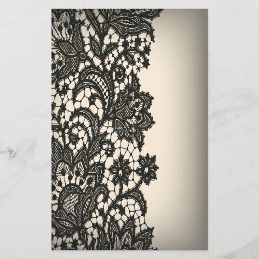 ヴィンテージブラックレースベージュパリファッション文具 便箋 (正面)