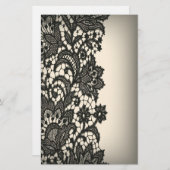 ヴィンテージブラックレースベージュパリファッション文具 便箋 (正面/裏面)