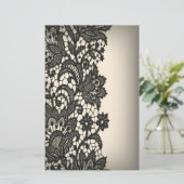 ヴィンテージブラックレースベージュパリファッション文具 便箋 (スタンド正面)