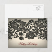 ヴィンテージブラックレースベージュパリファッション ポストカード (正面/裏面)