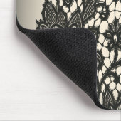 ヴィンテージブラックレースベージュパリファッション マウスパッド (コーナー)