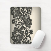 ヴィンテージブラックレースベージュパリファッション マウスパッド (マウス)