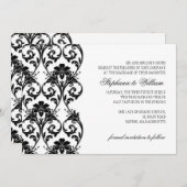 ヴィンテージブラックレース結婚式招待状 招待状 (正面/裏面)