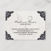 ヴィンテージブラックレース美しいサロン美容師 名刺 (正面)