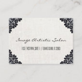 ヴィンテージブラックレース美しいサロン美容師 名刺 (裏面)