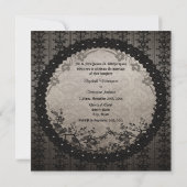 ヴィンテージブラックレース&シークンズゴシッ結婚クス 招待状 (裏面)