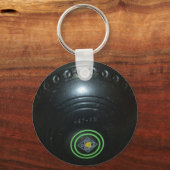 ヴィンテージブラックローンボウル、キーリング キーホルダー (正面)