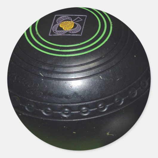 ヴィンテージブラックローンボウル ラウンドシール (正面)