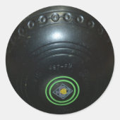 ヴィンテージブラックローンボウル、ラウンドスティッカー ラウンドシール (正面)