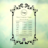 ヴィンテージブラック企業ロゴQRコードの営業時間 ウィンドウサイン (シート3)