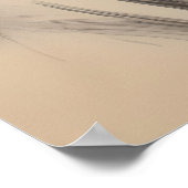 ヴィンテージブラック女性ポートレートスケッチ ポスター (角)