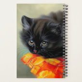 ヴィンテージブラック子猫と赤い花毛布 プランナー手帳 (裏面)