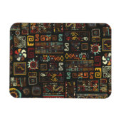 ヴィンテージブラック幾何学アフリカドードル マグネット (横)