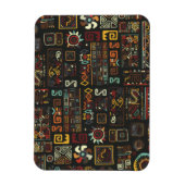 ヴィンテージブラック幾何学アフリカドードル マグネット (縦)