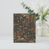 ヴィンテージブラック幾何学アフリカドードル 案内ポストカード (スタンド正面)