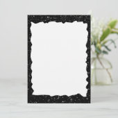ヴィンテージブラック引き裂き紙カスタム縁どテンプレート 招待状 (スタンド正面)