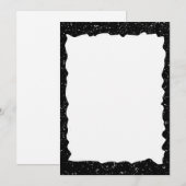 ヴィンテージブラック引き裂き紙カスタム縁どテンプレート 招待状 (正面/裏面)