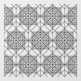 ヴィンテージブラック抽象芸術線形パターン ウィンドウサイン