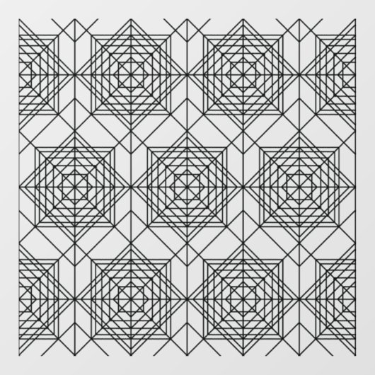 ヴィンテージブラック抽象芸術線形パターン ウィンドウサイン (シート)