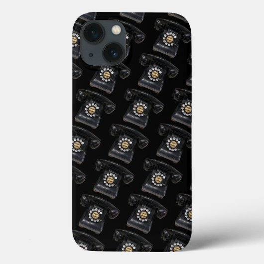 ヴィンテージブラック携帯電話 Case-Mate iPhoneケース (裏面)