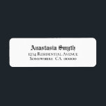 ヴィンテージブラック文字結婚住所 シール<br><div class="desc">スタイリッシュヴィンテージシンプル文字差出人住所ラベルを使っ結婚て文房具。</div>