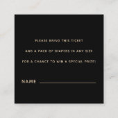 ヴィンテージブラック植物性フローラおむつラッフルクリーム スクエア名刺 (裏面)