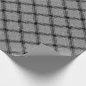 ヴィンテージブラック灰色の白い格子模様 ラッピングペーパー (角)