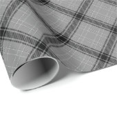 ヴィンテージブラック灰色の白い格子模様 ラッピングペーパー (ロールコーナー)