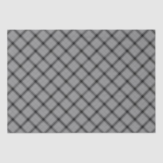 ヴィンテージブラック灰色の白い格子模様 薄葉紙 (正面)