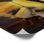 ヴィンテージブラック猫トリックオアトリートポスタユーモアのあるー ポスター (角)