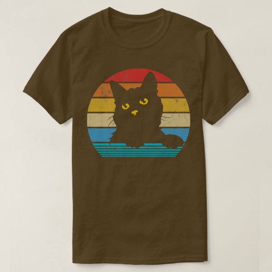 ヴィンテージブラック猫好きレトロスタイルネコ子猫値リスト Tシャツ (デザイン正面)