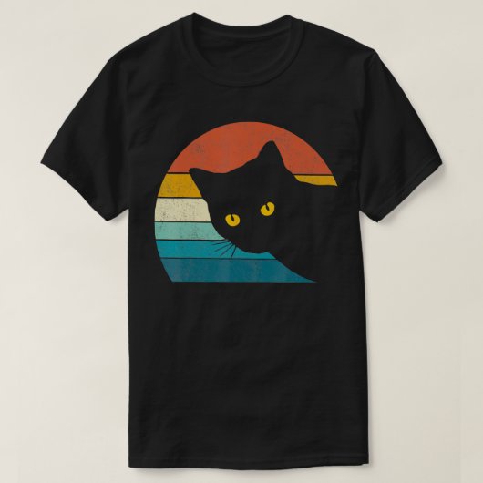 ヴィンテージブラック猫好きレトロスタイル猫ギフト1 Tシャツ (デザイン正面)